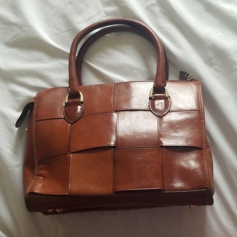 Vintage genuine brown leather purse